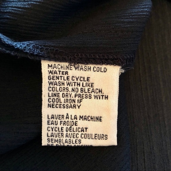 Vintage 90s Crinkle Blouse: Rena Rowan Navy Button-Back Top, Plus Size 14 - Picture 15 of 16